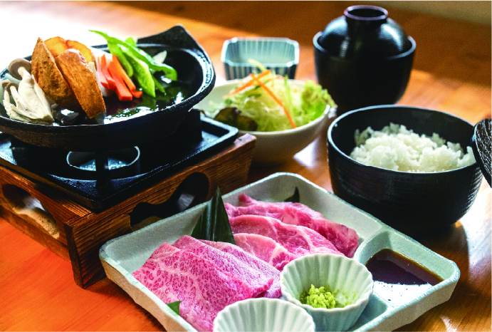 A5ランク飛騨牛&飛騨豚の陶板焼き御膳