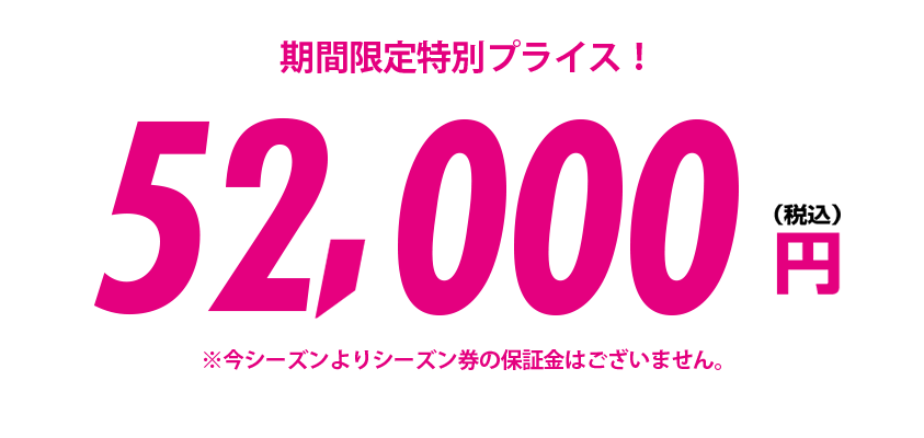 大人全日シーズン券（駐車場料金込！）49,000円税込